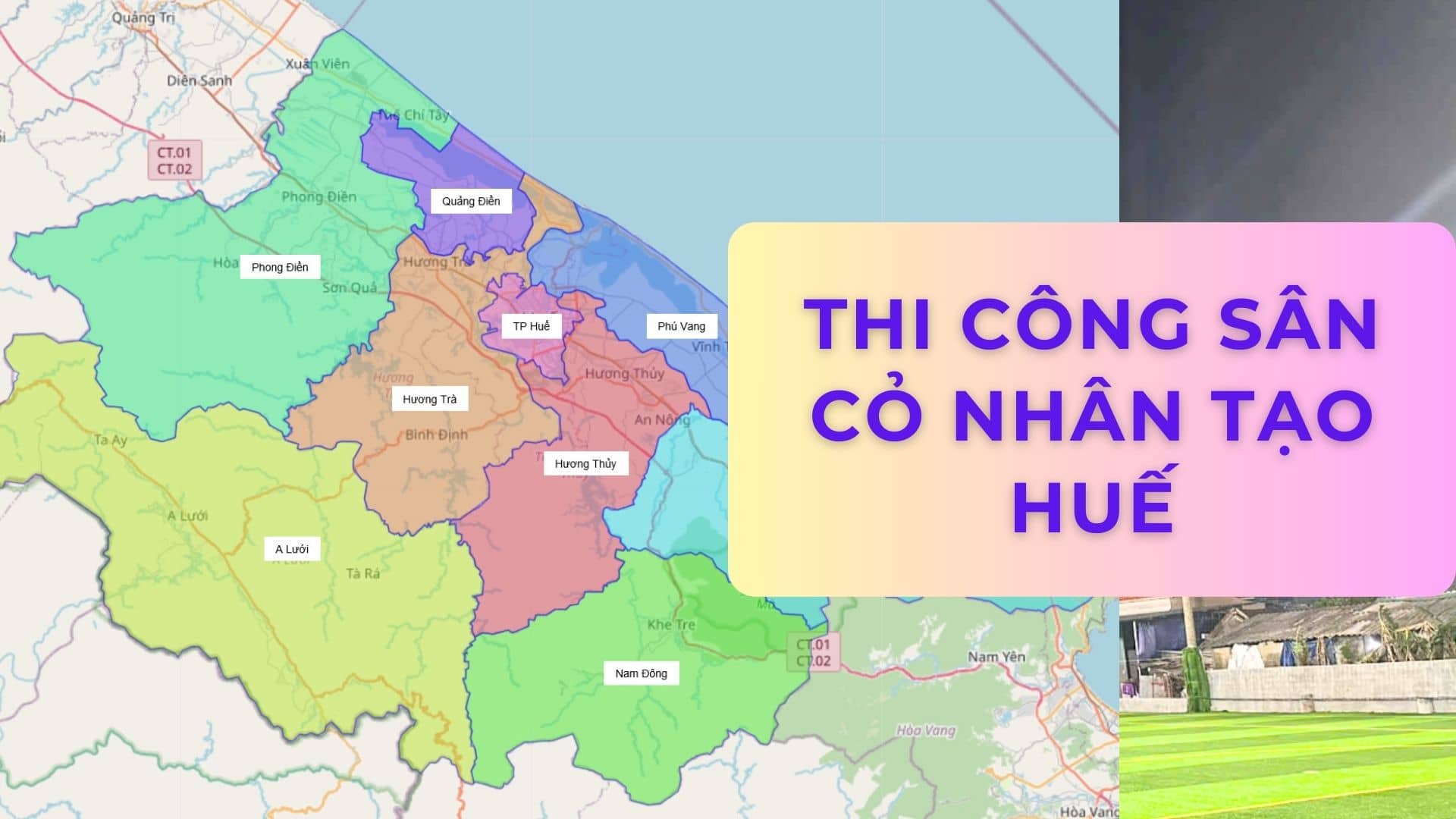 thi công sân cỏ nhân tạo tại Huế